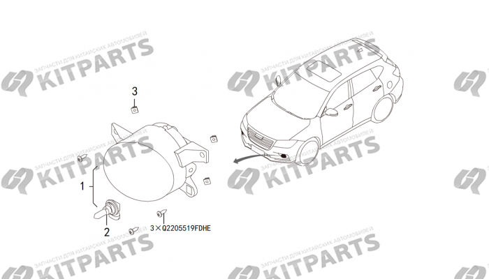 Передние противотуманки Haval H2